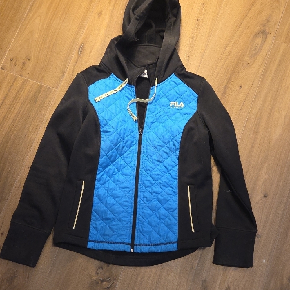Fila Kids Black and Blue Puffer Jacket